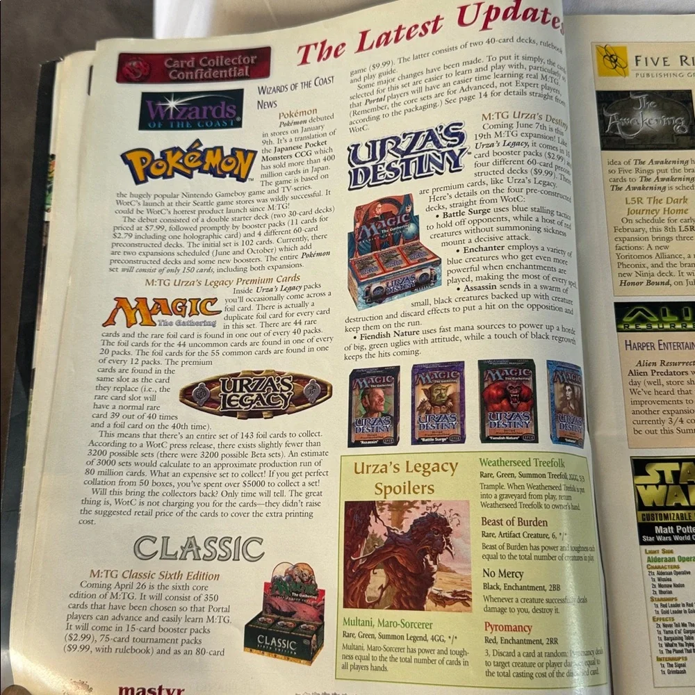 SCRYE THE GUIDE TO COLLECTIBLE CARD GAMES APRIL 1999 MAGAZINE POKÉMON MAGIC